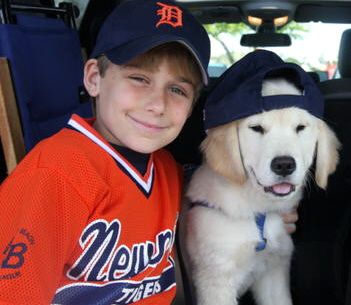 Ben and Bo at  the Baseball game